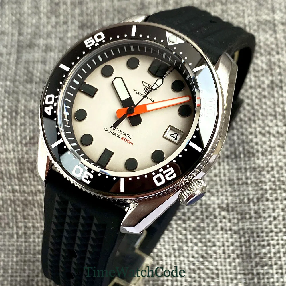 Tandorio 20BAR Diving Automatic Watch For Men NH35 Movement Date Sapphire Crystal Luminous Waterproof 42.5mm reloj hombre