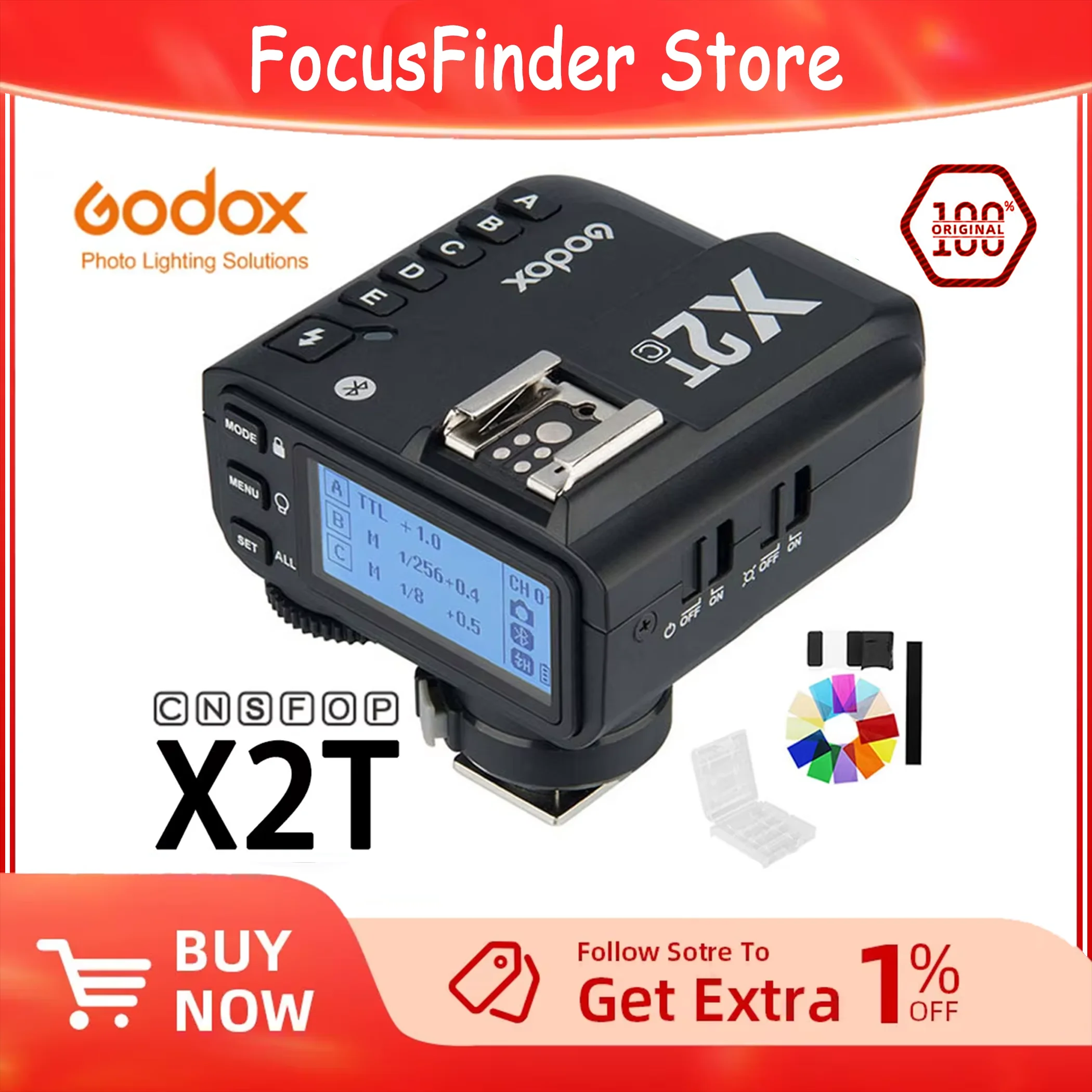 

Godox X2T-C X2T-S X2T-N X2T-F X2T-O Flash Trigger 2.4G Wireless Transmitter TTL HSS for Canon Sony Nikon Olympus Fuji