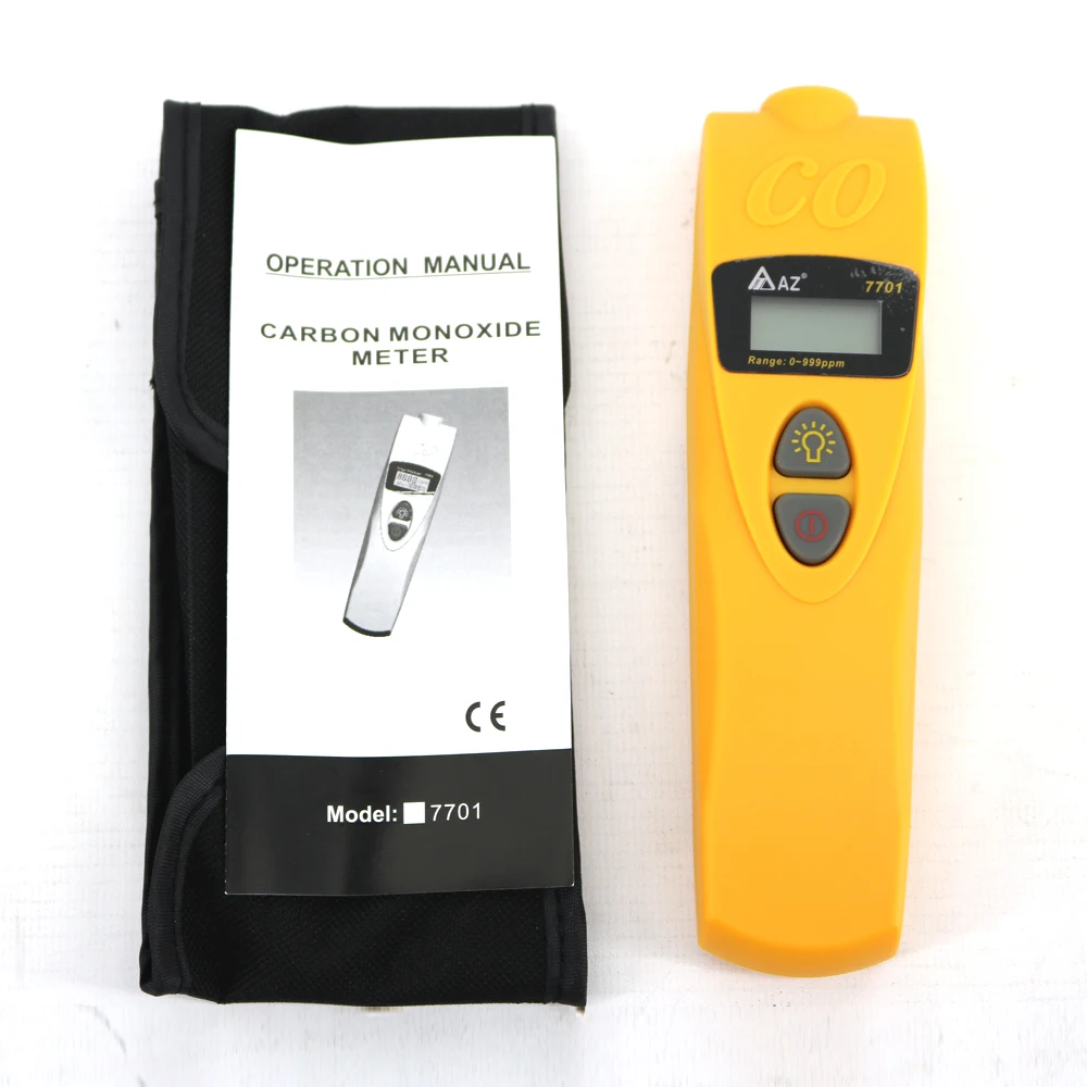 AZ7701 Digital Pocket Type Carbon Monoxide Portable CO Meter With Back Light CO Range 0~999ppm