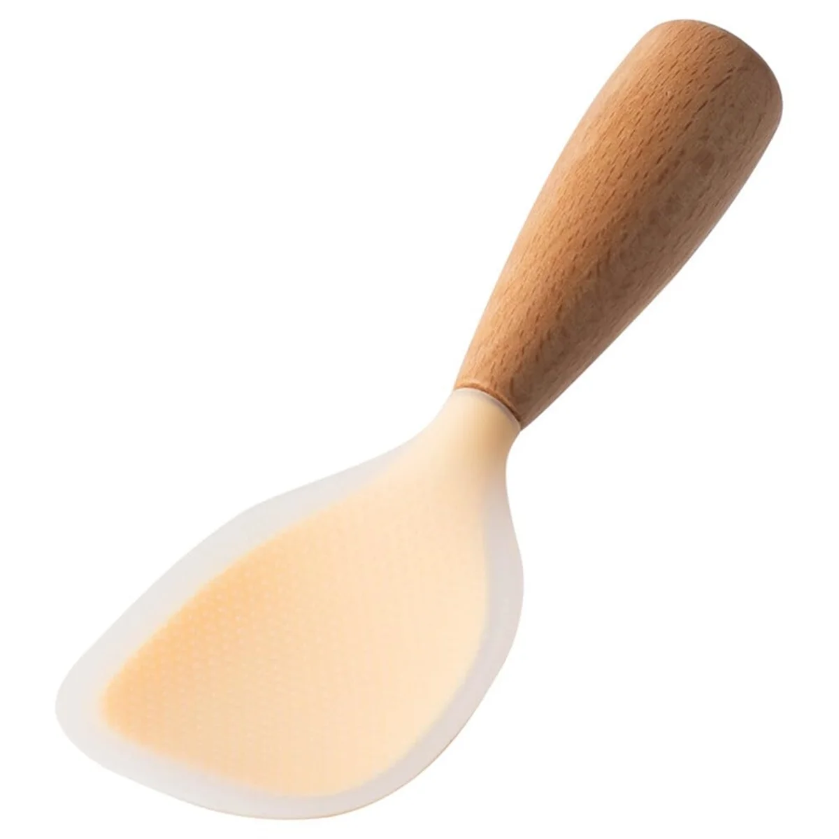 

ABXD Rice Spoon Non-Stick Kitchen Tools with Wooden Handle Vertical Serving Spoon Spatula Suitable for Kitchen Cooking A