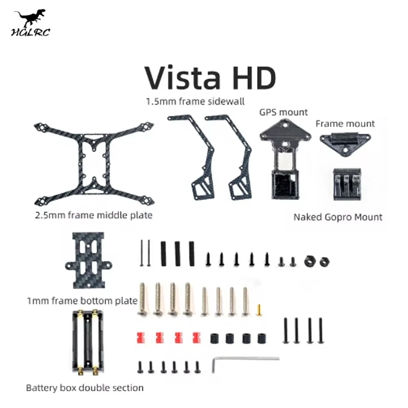 Kit telaio in fibra di carbonio HGLRC Rekon35 LR 3K versione digitale analogica per Drone FPV da 3,5 pollici Nano a lungo raggio 2S 18650