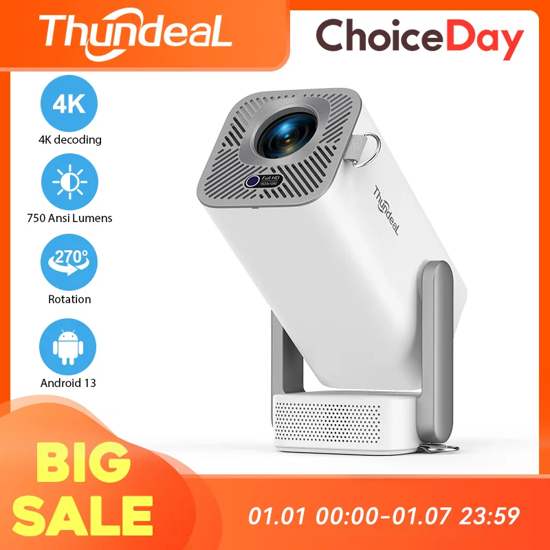 ThundeaL 4K Android Full HD Projector TD80Pro Mini Beam Projector TD80 Pro 1080P 3D Video Home Theater Projetor TD80W Upgrade