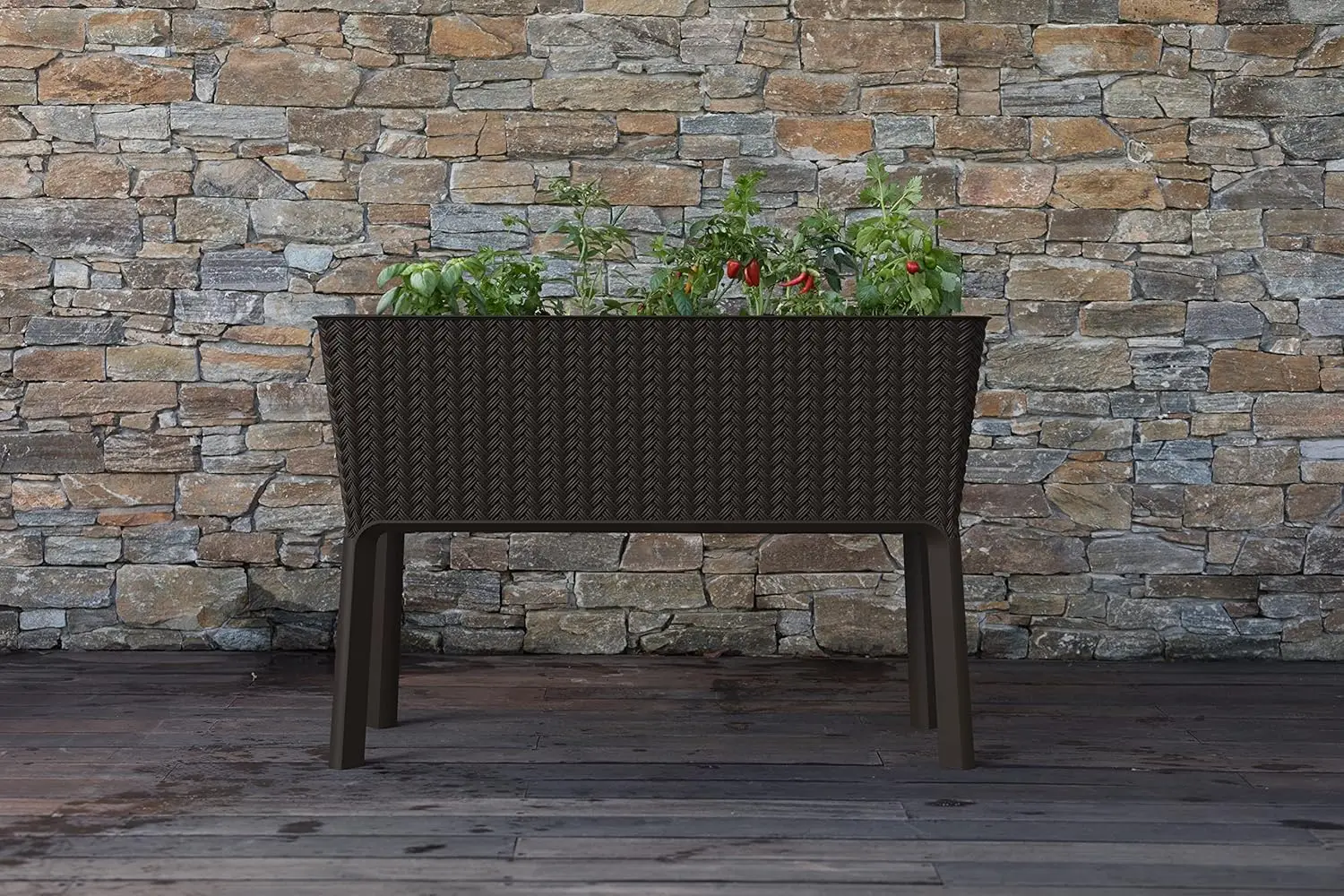 

31.7 Gallon Raised Garden Bed with Self Watering Planter Box and Drainage Plug-Perfect for Growing Fresh Vegetables