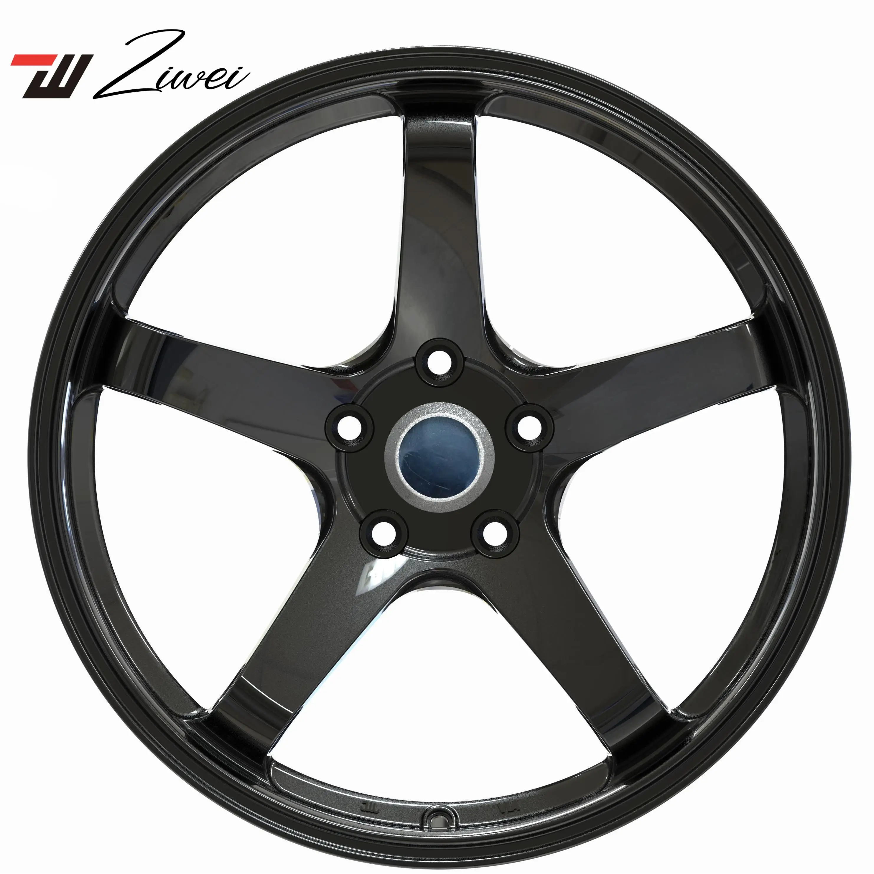 Custom  Satin Black 5 Spoke 17 18 19 20 Inch 5x120 5x130 Replica Forged Wheel Rim For Mazda Nissan Toyota Tesla