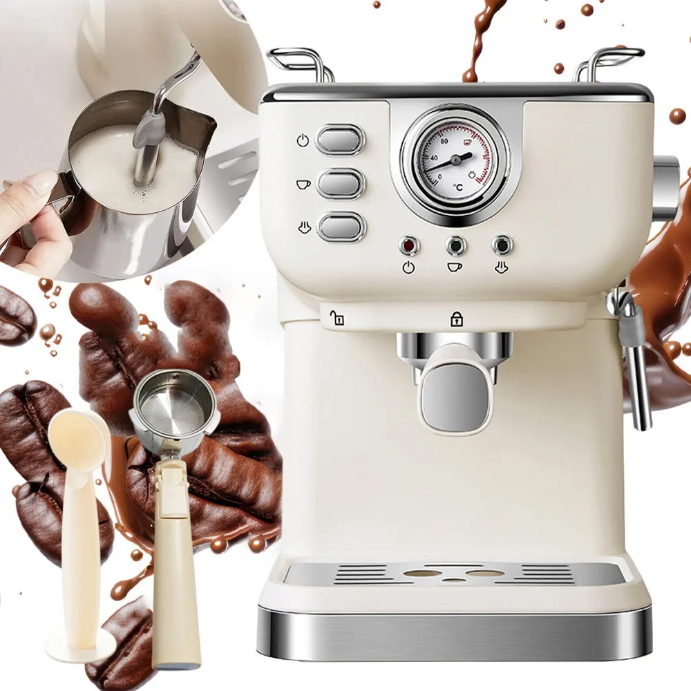 Machine à expresso semi-automatique de 1,5 L, machine à expresso mince, machine à café expresso italienne professionnelle à pompe de 20 bars pour la