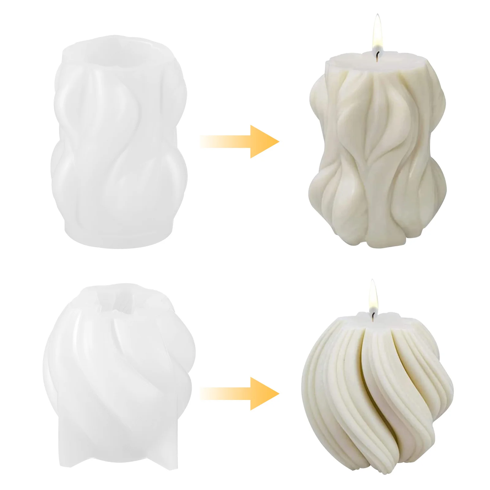 

4pcs Silicone Molds For Diy Making Crafts Scented Candles Home Decor Epoxy Resin Art Wax Molding Tools