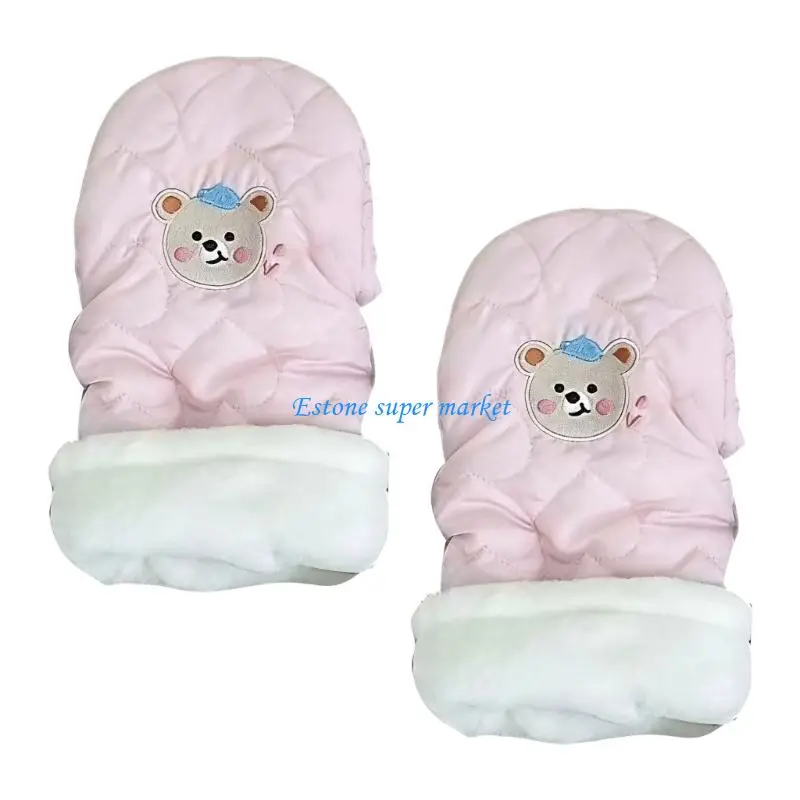 

090B 1 пара теплых колясок с мультяшным медведем, перчатки, наручники с ручкой для активного отдыха