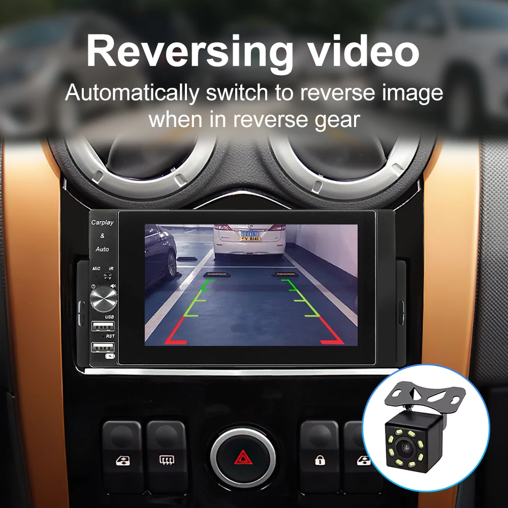 LEHX IPS شاشة تعمل باللمس 7 بوصة 2din راديو السيارة Carplay أندرويد السيارات بلوتوث FM مساعد المدخلات مرآة ربط مشغل وسائط متعددة #4