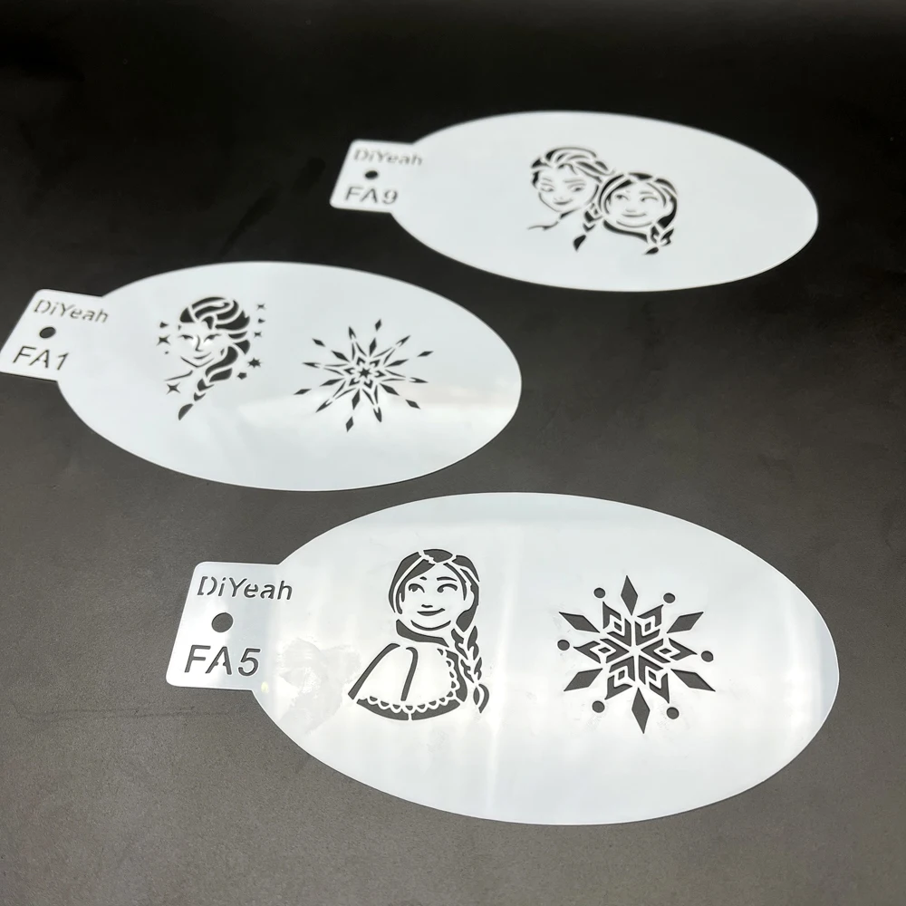 DiYeah Stencils for Face Body Painting Snow Sister Snowman Girl Birthday Party Cartoon Boy