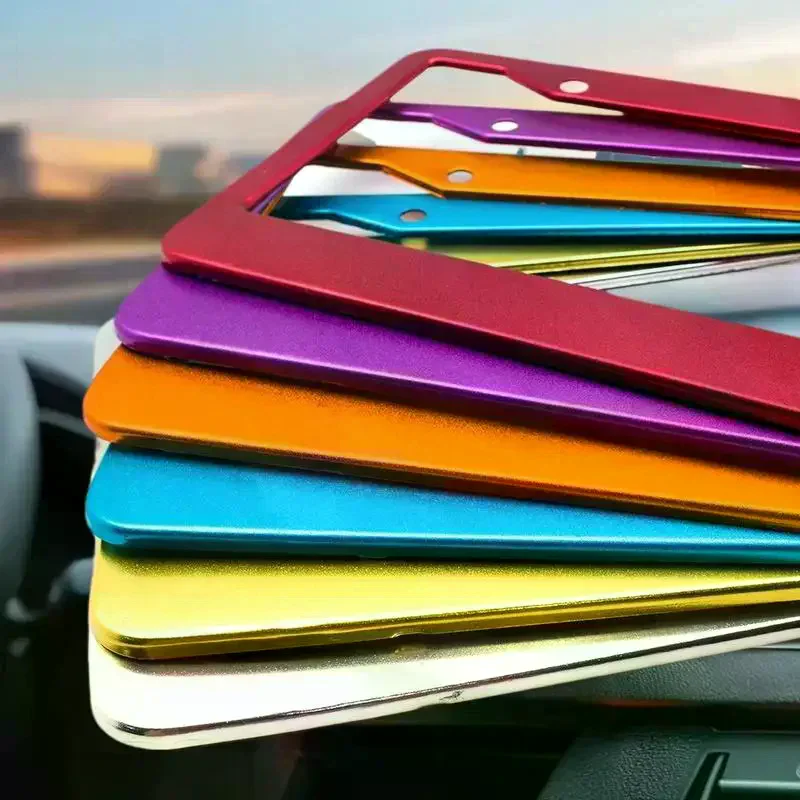

1PCS Aluminum Alloy Multi-Color American-Style Car License Plate Frame - UV Coated For Vehicle Modification