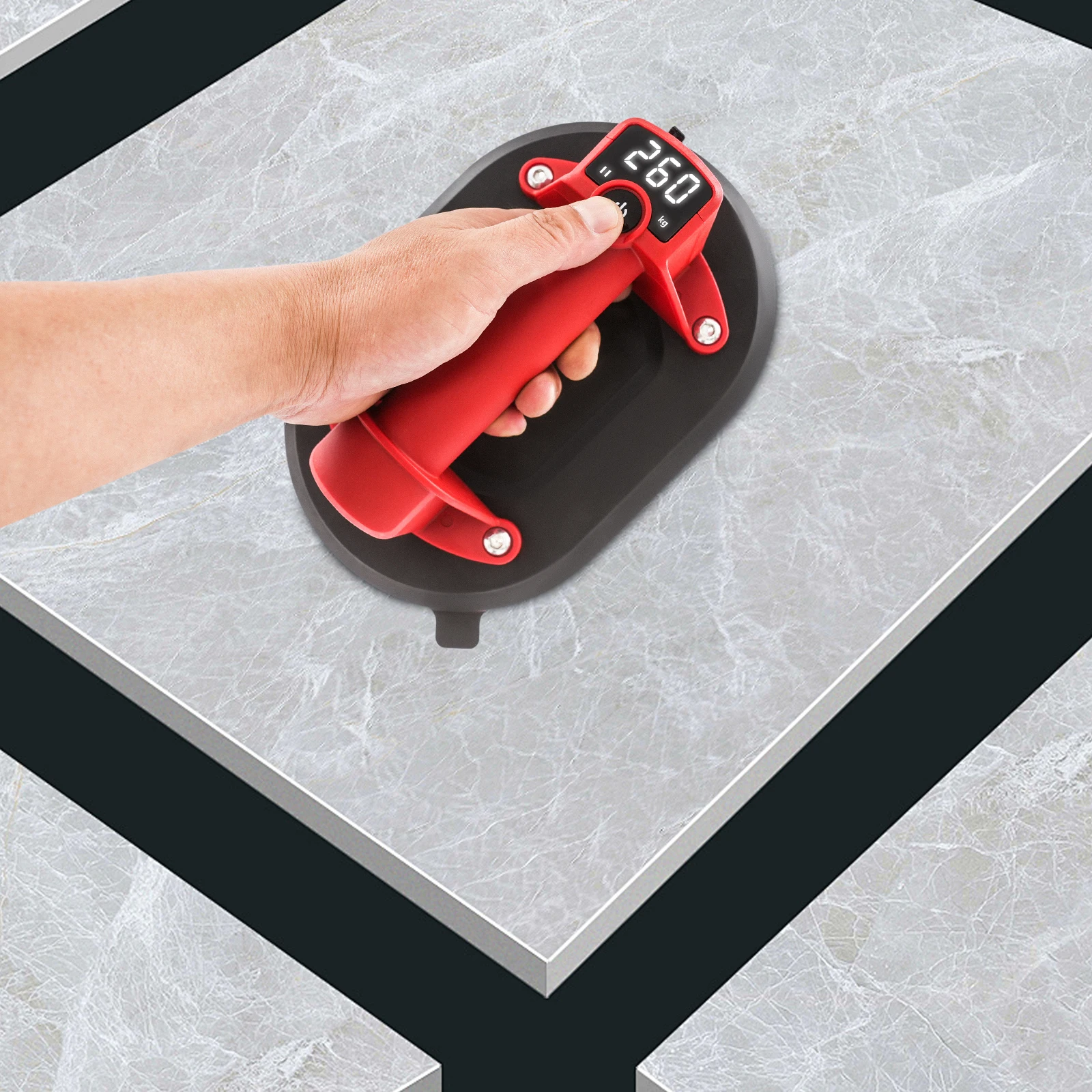 

Bymaocar Electric Vacuum Suction Cup Lifter, Electric Vacuum Suction Cup Lifter with Digital Display Vertical Suction 260kg