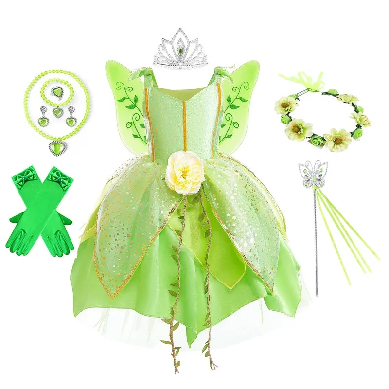 فستان LQToddler للفتيات الصغيرات باللون الأخضر لحفلات أعياد الميلاد، فستان تنكري للهالوين وعيد الفصح، فستان للفتيات لأداء المسرح #6