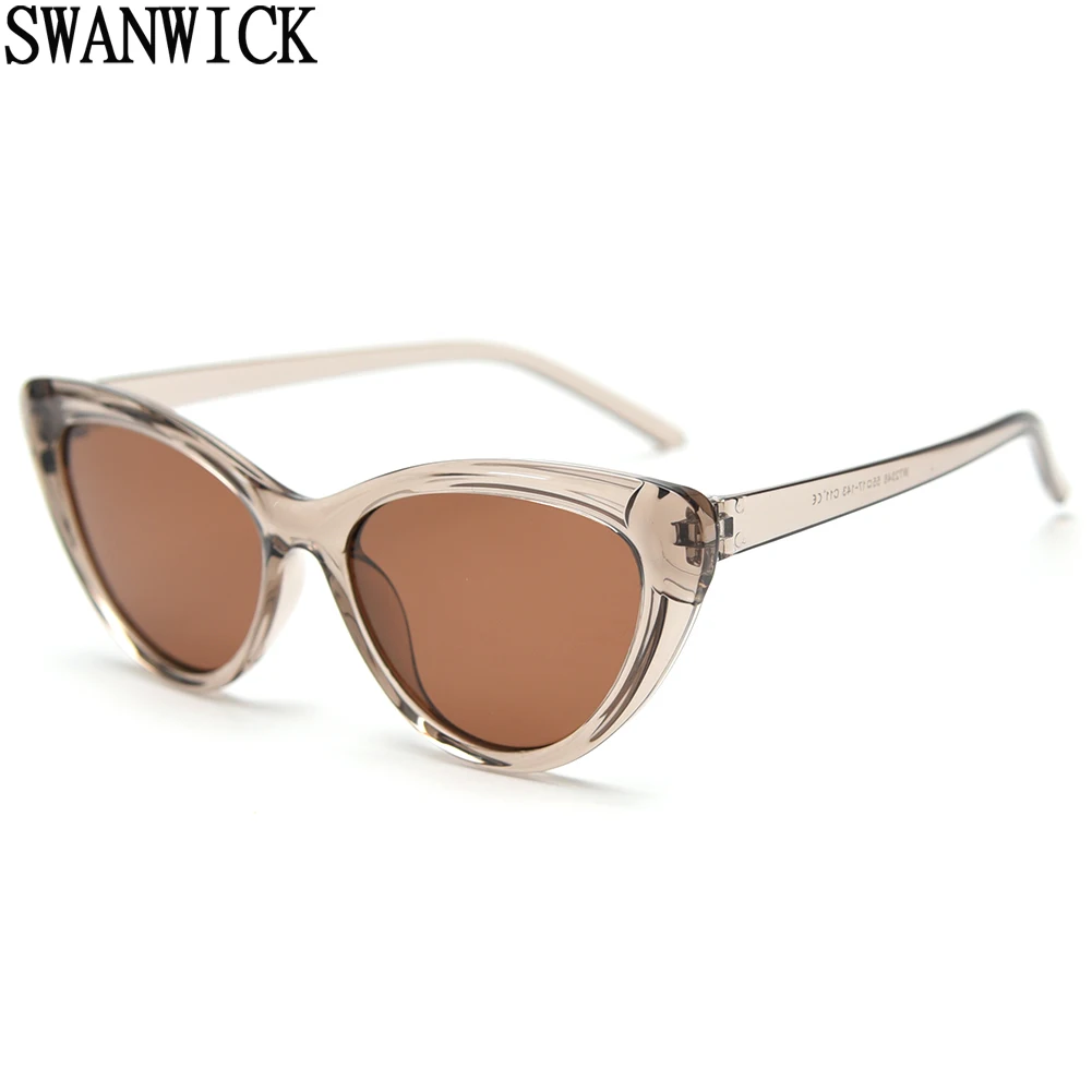 

Swanwick cat eye sun glasses for women retro style polarized sunglasses for men TR90 black green light weight unises 2024