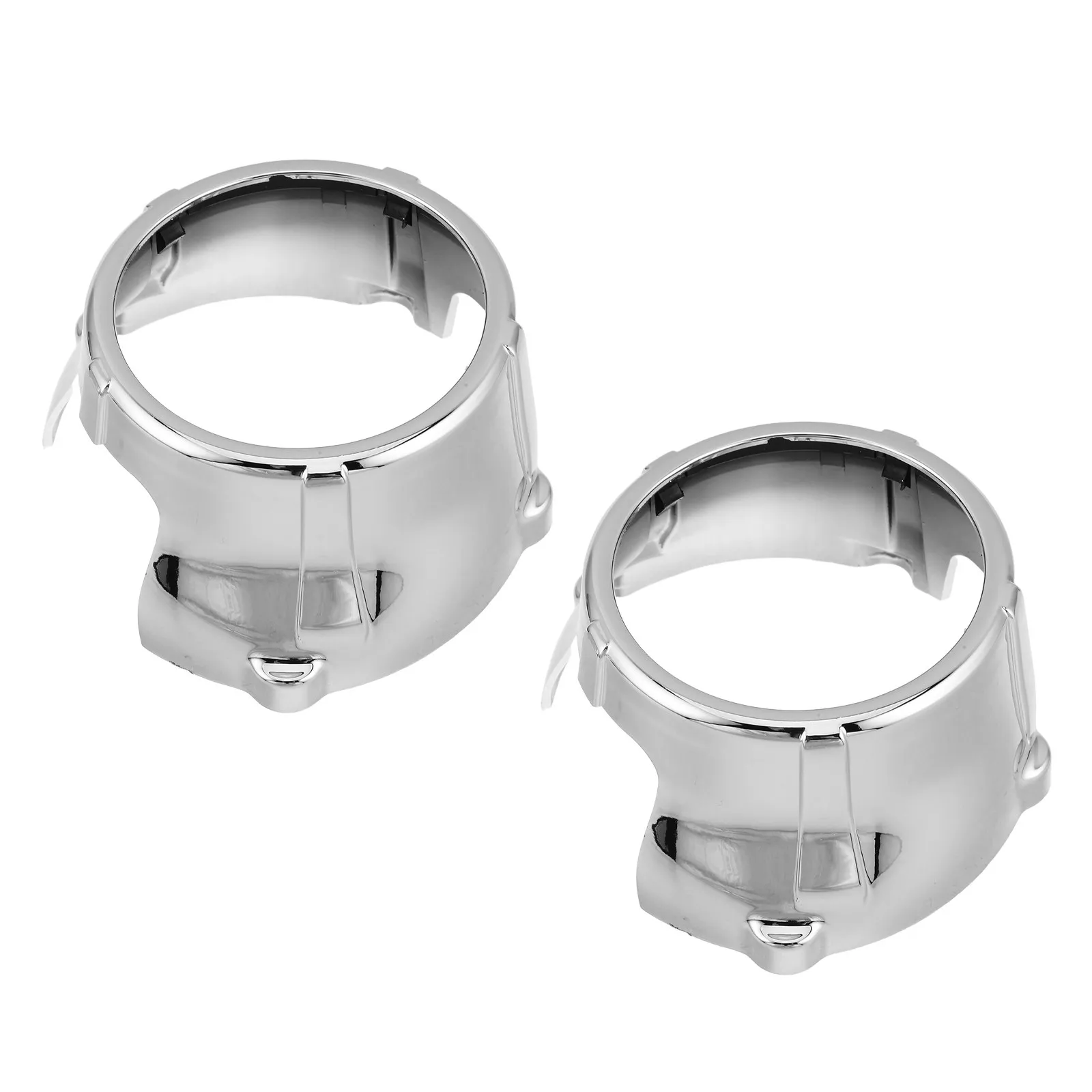 2Pcs Car Headlight Lens Shroud Cover Universal Retrofit Accessory 2.5 3 Inch Projector Bezel Mask Silver Headlamp Lens Protector