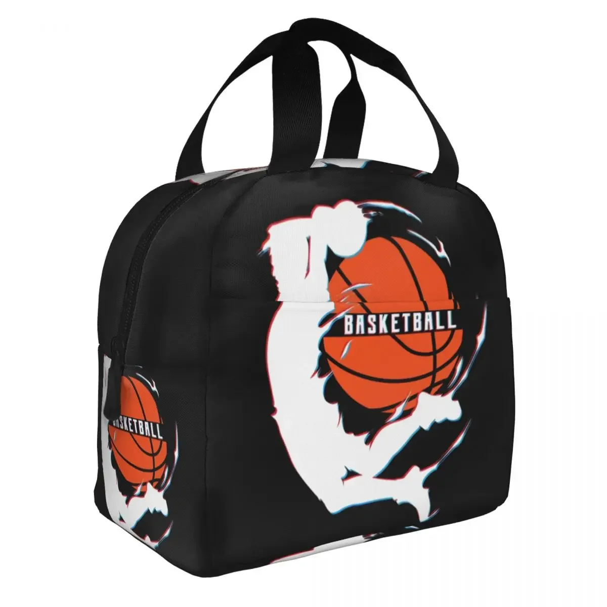 Custom Basketball Sports Pattern Insulated Lunch Bags for Women Portable Thermal Cooler Food Lunch Box Kids School Children