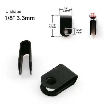 25 ks ID 3 5 6 8 10 mm 1/8 1/4 3/8 palce Černý nylon UV odolný drát Elektrický držák hadice Smyčka Upevňovací klip ve tvaru UR 10 nejlepší prodej 1palcové trubkové objímky - №4