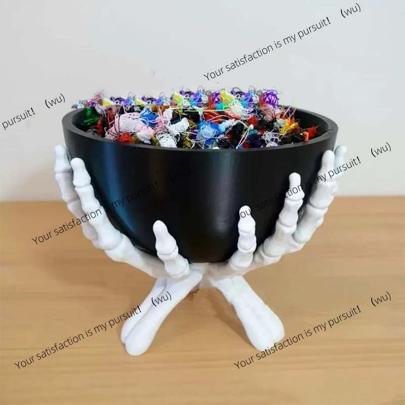 Gothic Skeleton Hands Halloween Candy Bowl Multifunctional Storage Holder Scary Home Decoration Organizer for Festive Snacks