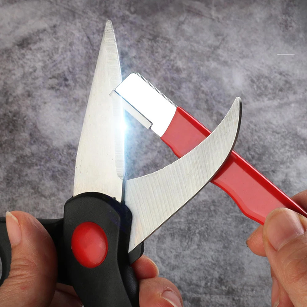 Kitchen Scissors Sharpener Tungsten Diamond Ceramic - Professional Sharpening Stone for All Blades Garden Shears Precision Tool