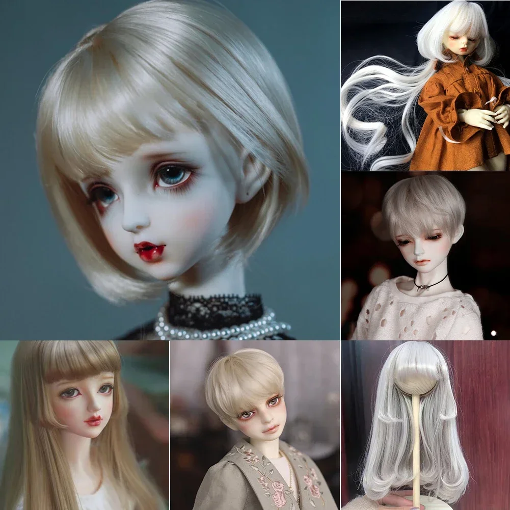 

Mini Short/Long Hair for BJD SD Dolls High Temperature Fiber Soft Silk Doll Wig Colorful Wigs Multi-color Dolls Accessories