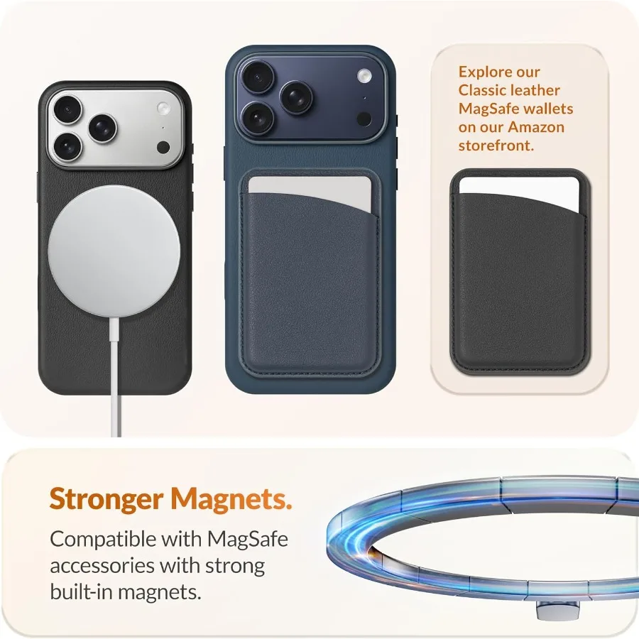 Pelle classica color oro - Custodia europea in vera pelle Vele per iPhone 17 Pro Max - [Controllo fotocamera integrato e compatibile