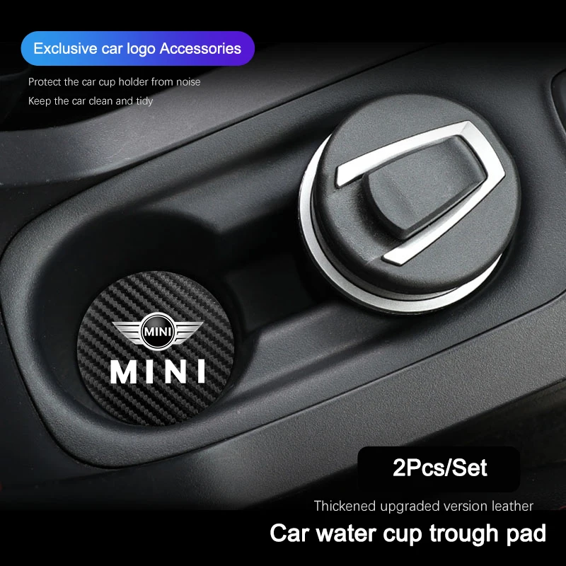 Карбоновые накладки на подстаканники для BMW Mini Cooper JCW R50 R53 Countryman Clubman, шумоизоляционные коврики, аксессуары, наклейки.