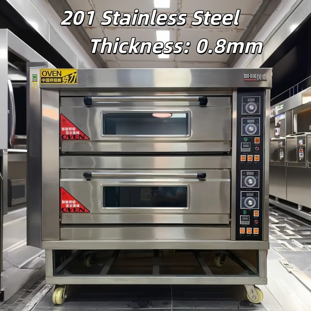 Restaurant Kitchen Equipment Commercial Stainless Steel Big Capacity Gas Baking Oven 3 Deck 9 Trays Deck Bakery Oven