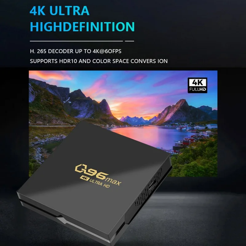 Genuine Q96 MAX Caixa de TV inteligente, Android 11, Amlogic S905, Quad Core, 2.4G, Wi-Fi, 4K, HD Set Top Box, Media Player, H.265, 8G, 128G