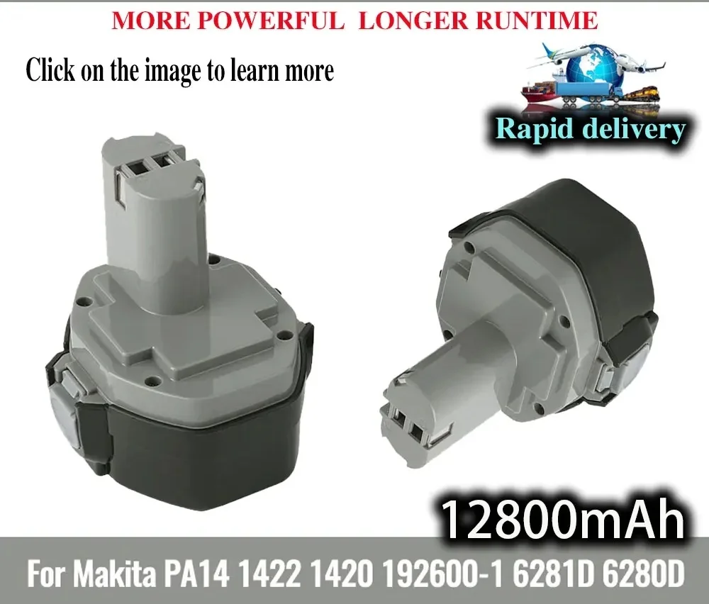 For Makita 14.4V Power Tools NI-MH 6800mAh Rechargeable Battery PA14 1420 1422 1433 1434 1435 1435F 192699-A