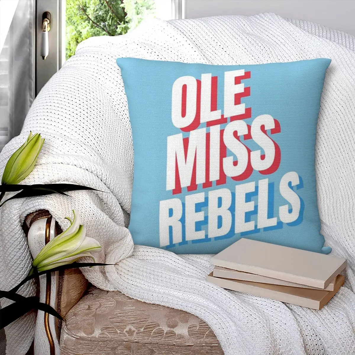 

Квадратная наволочка Ole Miss Rebsl, наволочка из полиэстера, удобная декоративная наволочка для домашнего дивана