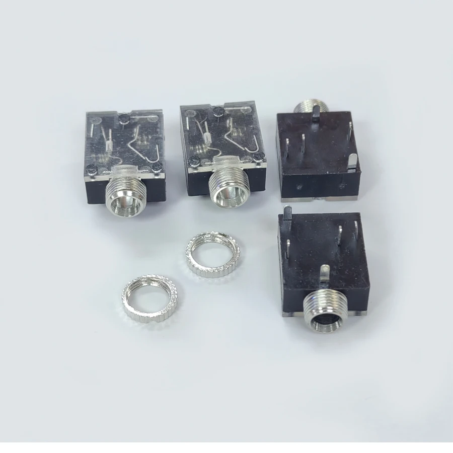 100PCS/Lot PJ-324M 3.5MM Audio Socket/Jack Connector with Nuts 5Pin PCB Mounting For Headphone