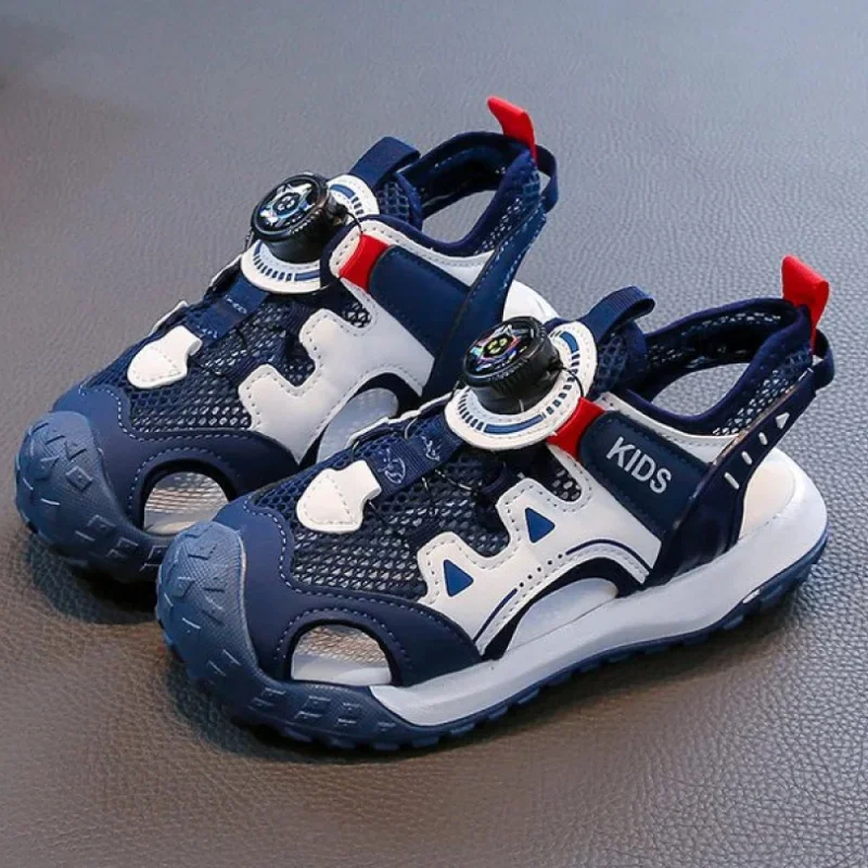 

Летние спортивные сандалии для детей с перфорацией, дышащие кроссовки для подростков, нескользящая обувь для бега для мальчиков и девочек.