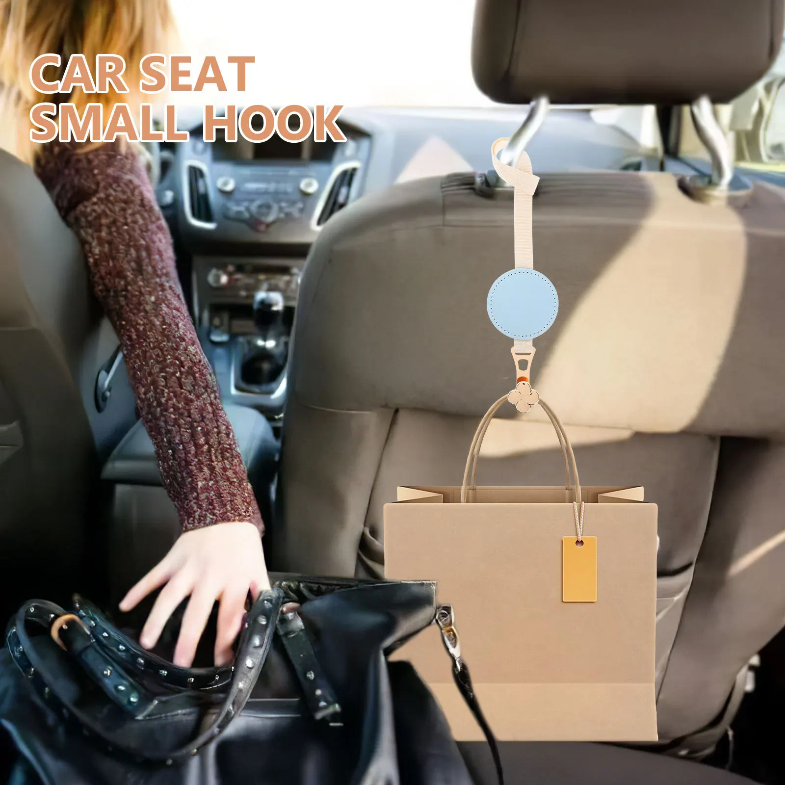 

Backseat Cup Holder Organizer for Car Multifunctional Hanging Hooks Cute Cartoon Style Auto Interior Storage Purse Hanger