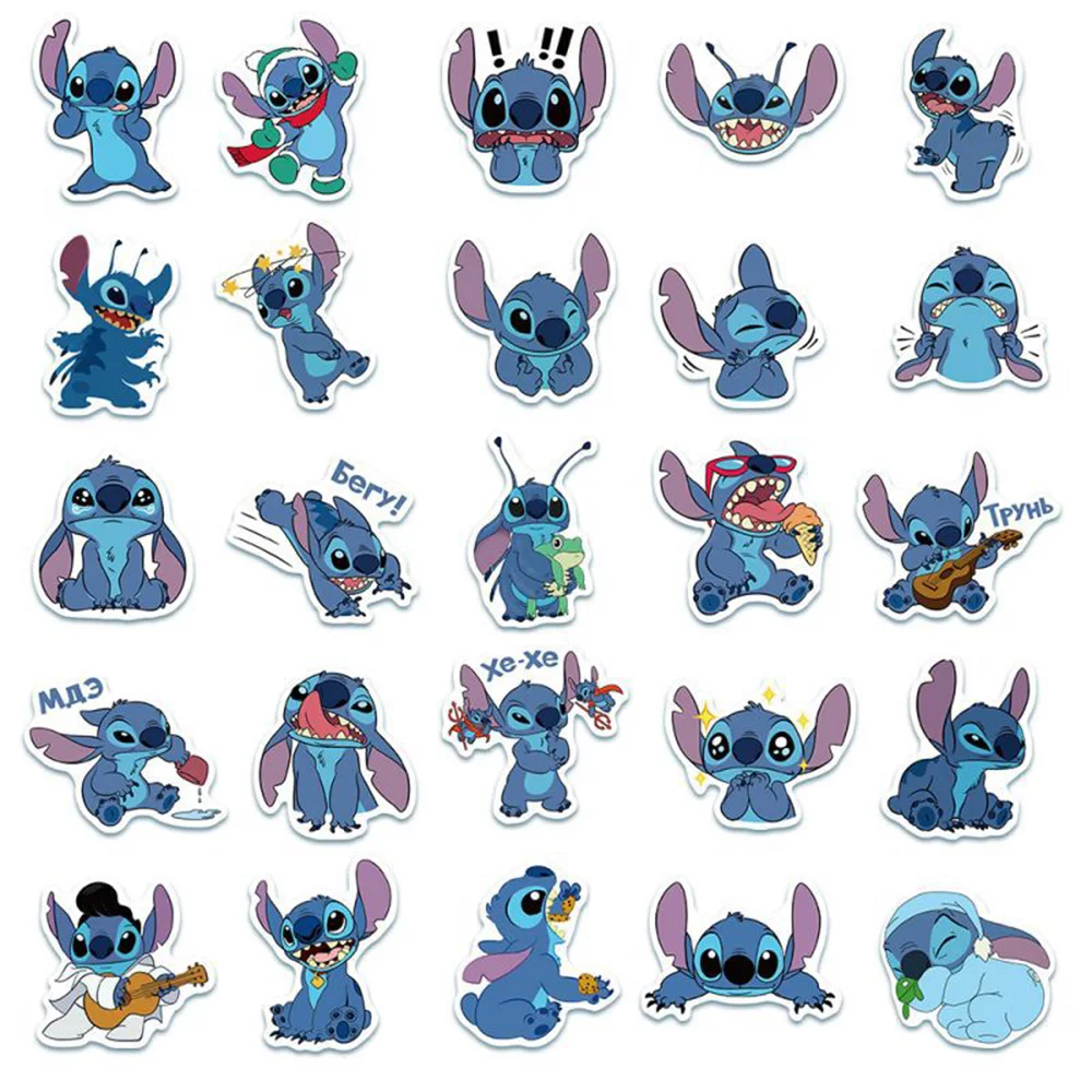 10/30/50/100pcs Disney Cute Cartoon Lilo & Stitch Stickers Kawaii Decals Kid Toy DIY Laptop Suitcase Notebook Decoration Sticker