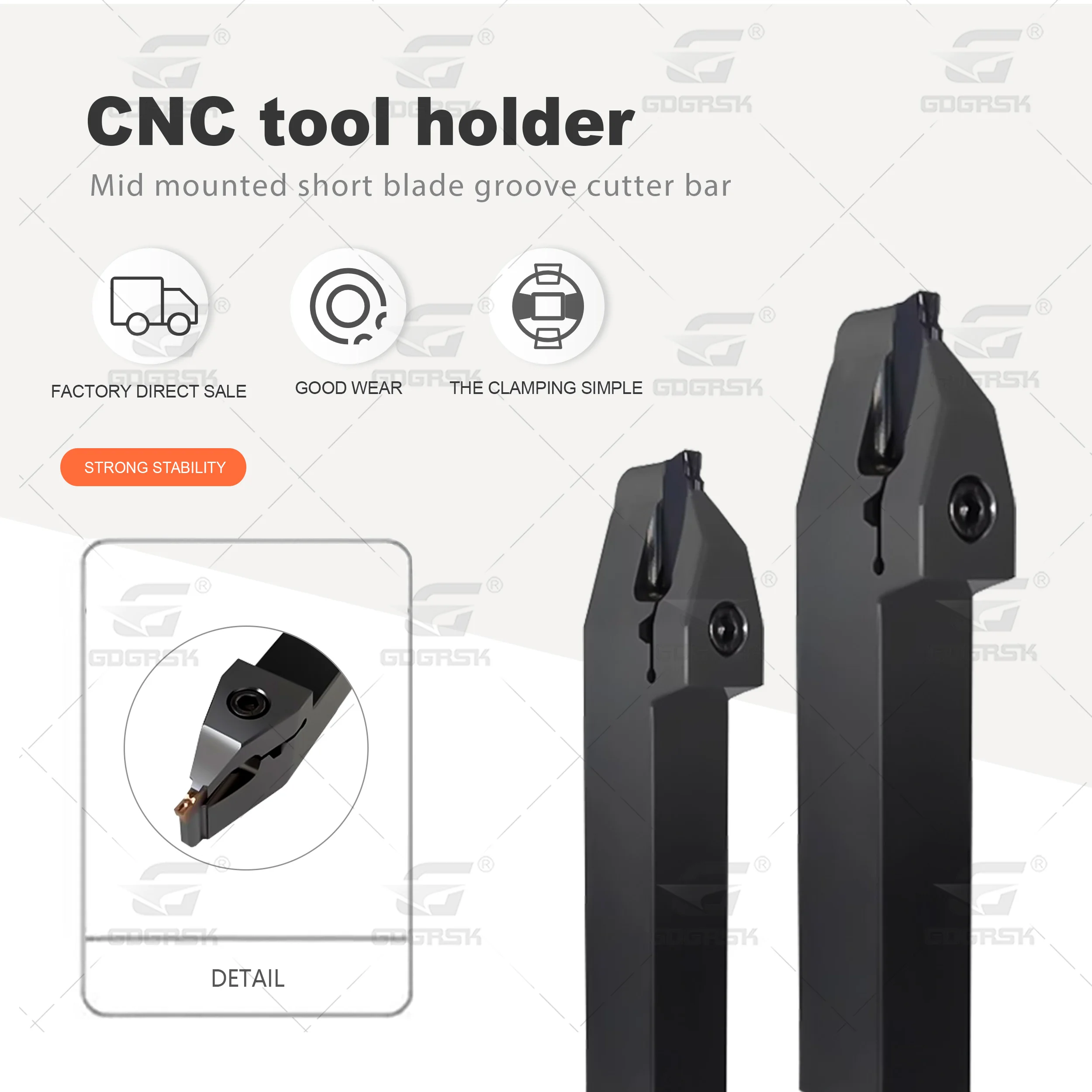 

CNC Machining Center Short Blade Groove Cutter Bar MGENN2020-2 MGENN2525-2 Straight Handle Outer Diameter Groove Cutter Holder