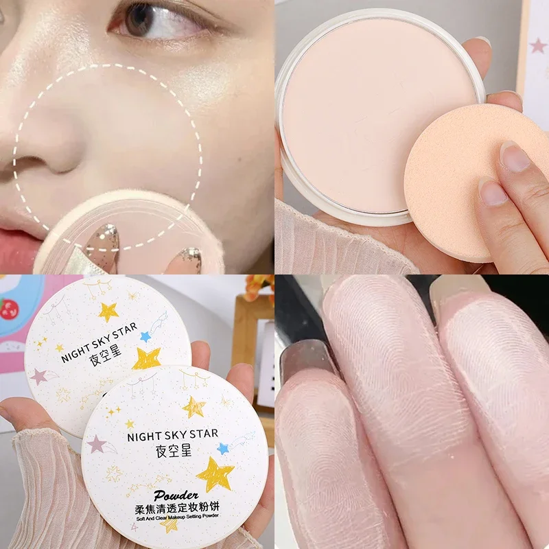 Matte Oil Control Pressed Powder Transparent White Natural Brightening Concealer Face Makeup Breathable Loose Powders Cosmetics