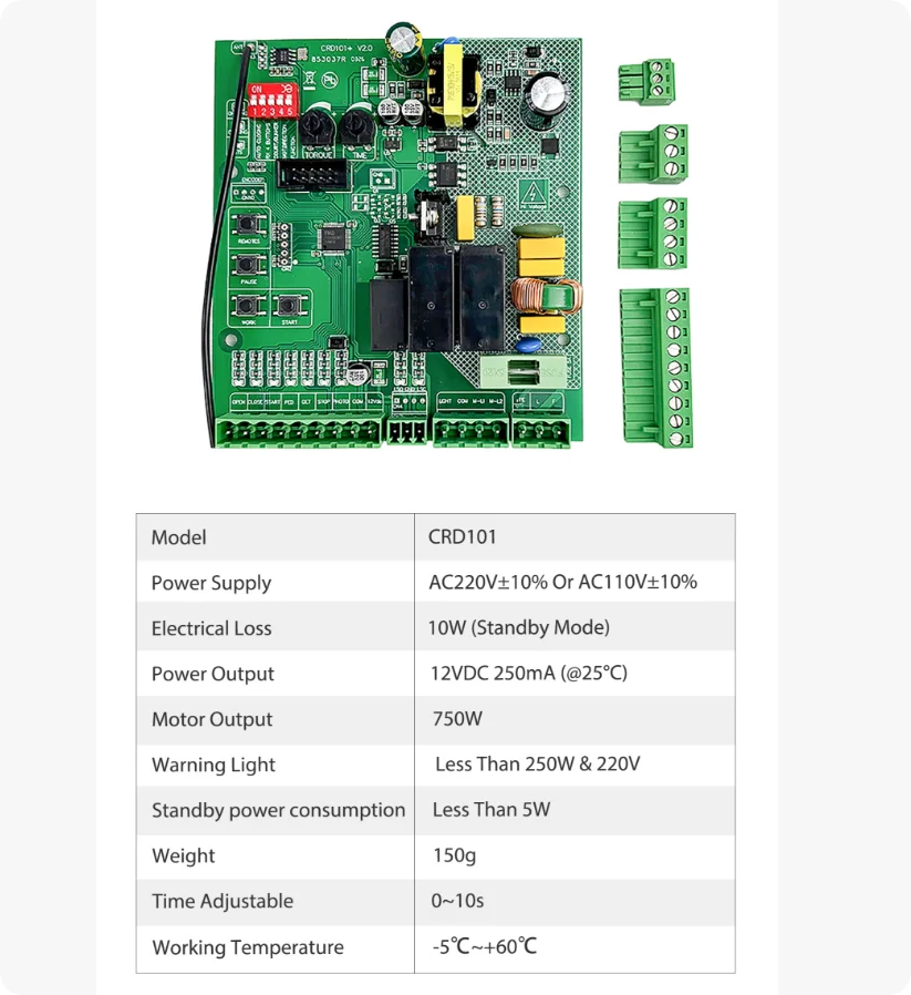 Wide Use Sliding Gate Opener Motor Control Unit PCB Controller Circuit Board Electronic Card Plate AC Card Universal Version