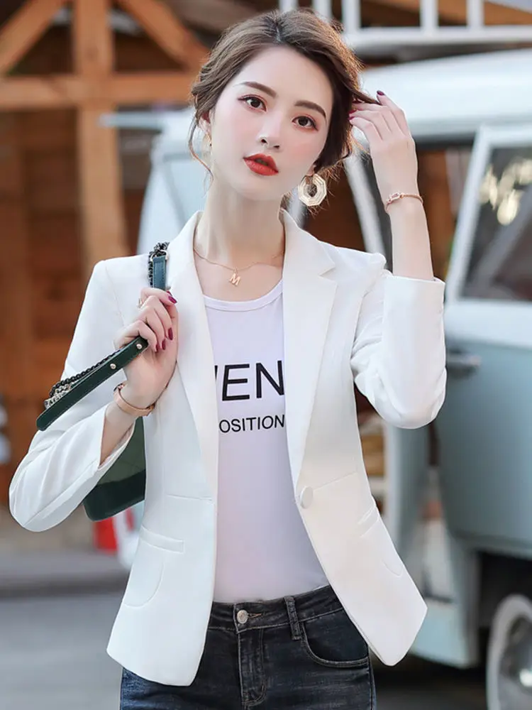 معطف نسائي قصير جديد في الملابس الخارجية سترة قصيرة أكتاف نسائية قوية برتقالية الوظيفي شبه شفافة ترتدي اللؤلؤ الأحدث #5