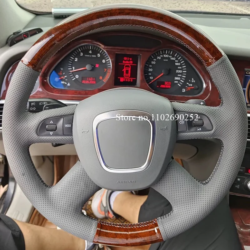 

Для Audi A4L/2009-2012, Audi A6L/2005-2011: Декоративные аксессуары для рулевого колеса, чехол на руль с прострочкой