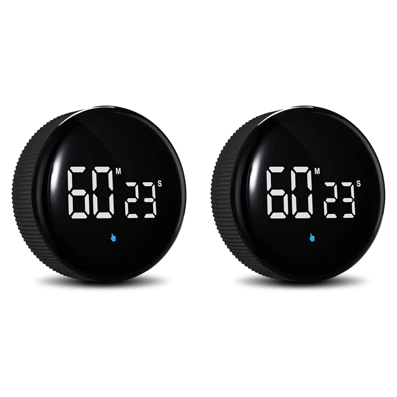 2X Rechargeable Kitchen Timers,Magnetic Productivity Timer With LED Display,Digital Classroom Visual Timer For Kids