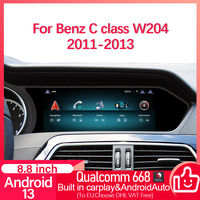 Android13 Qualcomm 668 OEM 8.8 Touch Screen For Mercedes C W204 2011-2013 Multimedia Video Radio Stereo Player GPS Navigation 4G