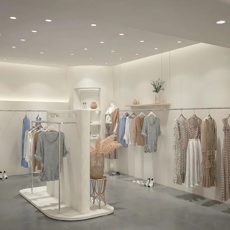 custom.Customize Clothes One Stop Design Fashion Rack Luxury Clothing Display Fixtures Garment Display Stand Clothing Stores