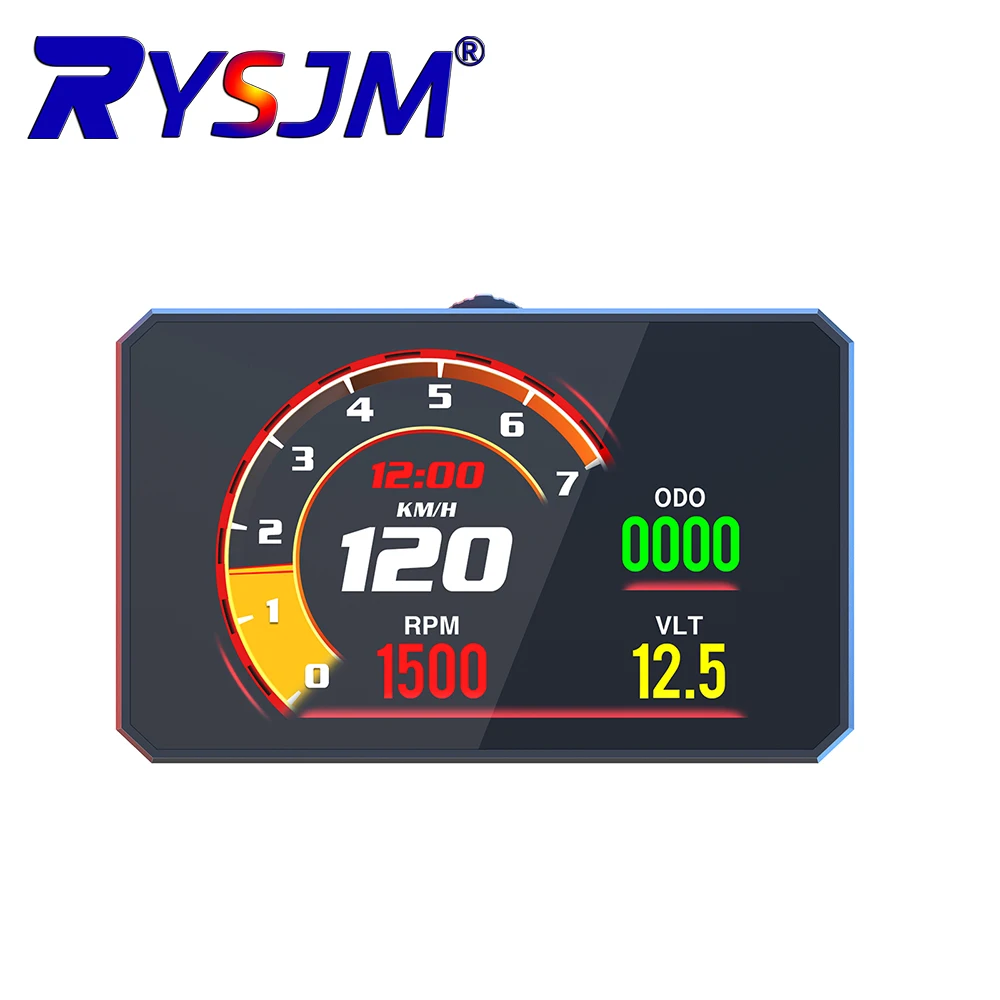 P16 OBD2 Smart Digital Car Gauge Speedometer RPM Water Temp and Clock Function Head Display Meter Auto Electronics
