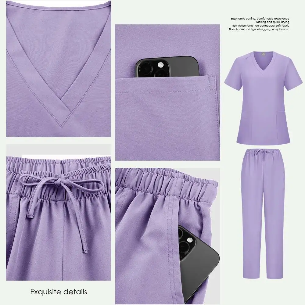 Männer Frauen Unisex Krankenschwester Chirurgische Anzüge Arzt Medizinische Krankenhaus Uniform Top Jogger Hosen Scrubs Pflege Veterinär Uniformen