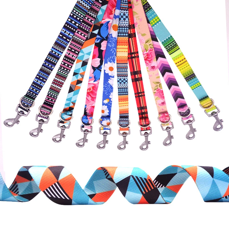 Geometry Color Pet Dog Leash Anti-Lost Durable Collar Kit Personalized 120cm Dog Chain Medium Puppy Pet Accessories for Husky