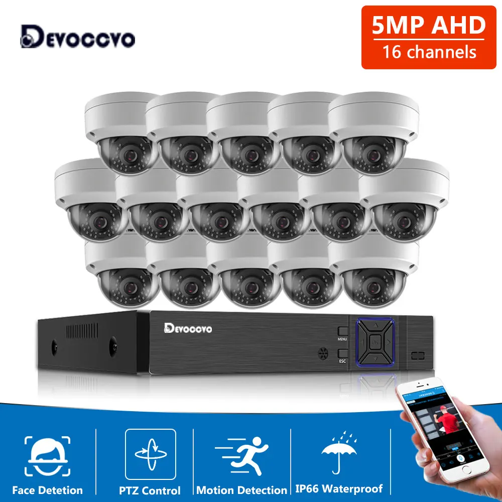 

5MP AHD CCTV Dome Camera Security System Kit P2P 16 Channel DVR Kit Outdoor Analog Surveillance Camera System Set XMEYE 16CH 8CH