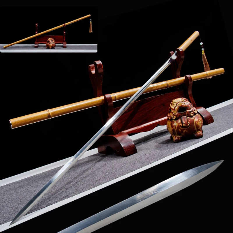 

Имитация бамбукового меча, традиционные китайские мечи для кино и телевидения, реквизит для киносъемок, коллекционный меч с сертификатом, незаточенный.