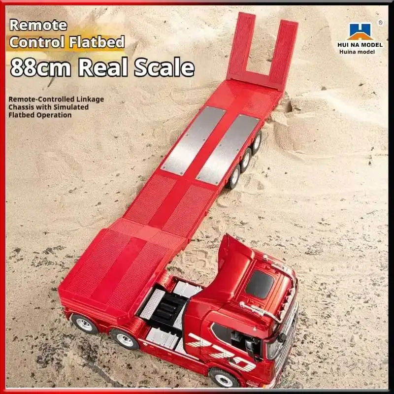 Huina 1502 Rc Trailer 1/18 Platform Semi Trailer For 1:18 770s Rc Tractor Truck Remote Control Cars Vehicle Hobby Model Car Toys