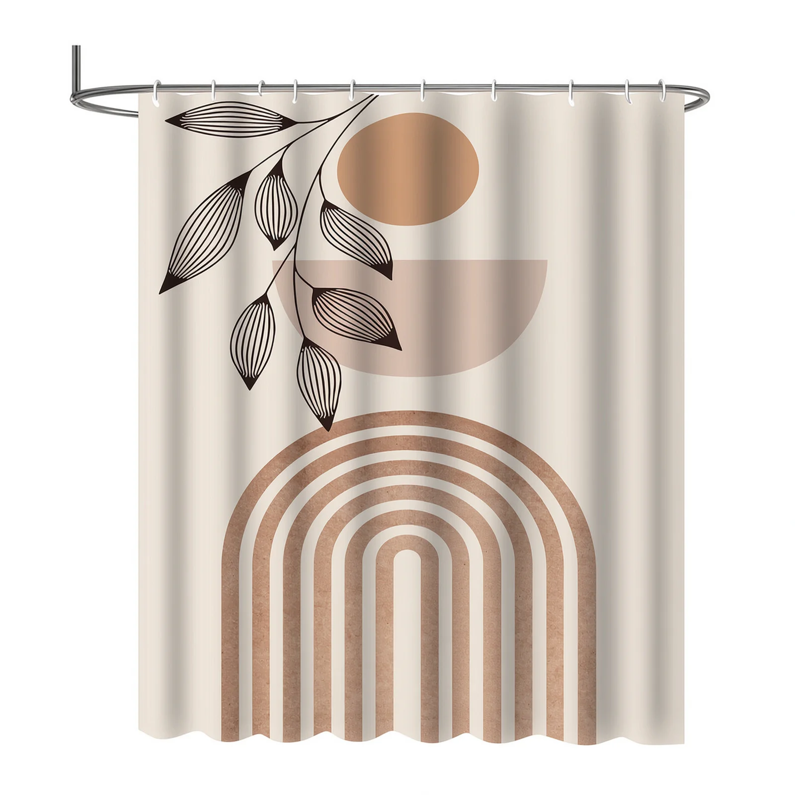 Boho Shower Curtains For Bathroom Mid Century Shower Curtain Brown Curtain Orange Style