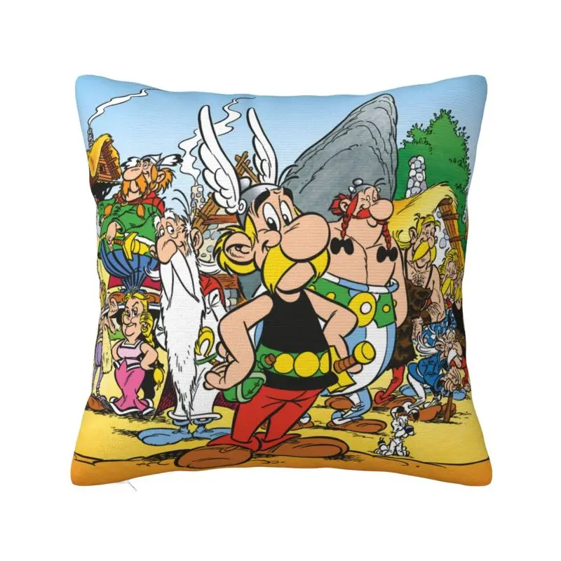 Custom Asterixs And Obelixs Adventure Comic Cushion Covers Soft Luxury Pillow Cases