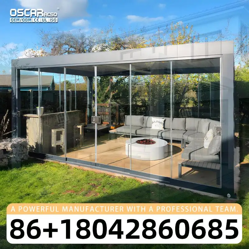 Sustainable Waterproof 8x8 Louvered Pure Aluminum Bioclimatic Outdoor Shelter Sun Shade for Garden Balcony Deck Easily Assembled